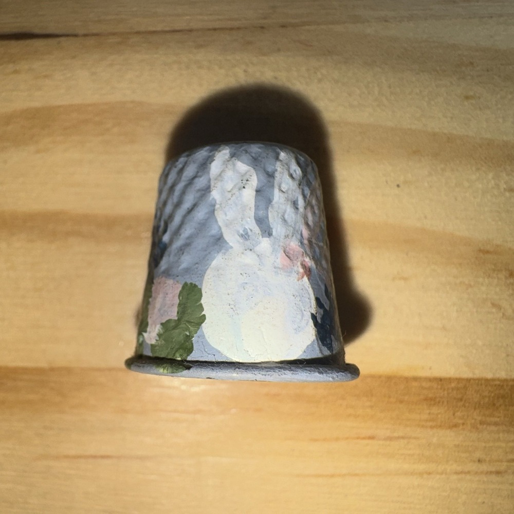 Easter Thimble Handpainted Blue Collectible Souvenir Trinket